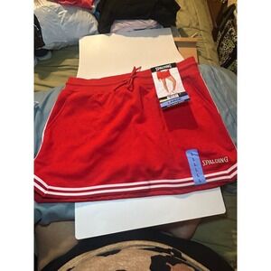 Spalding Womens Red Tech Skort Athletic Skirt with Shorts NWT Large Tennis Golf